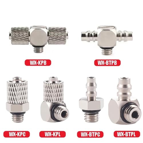 Conector de tubo neumático M6 de 6 mm con rosca pasante metálica de alta resistencia 3