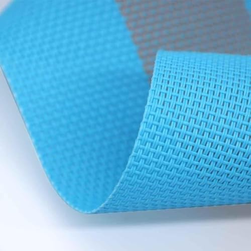 Image of Potency Table Mats Set of 6, Woven Placemats for Dining Table, Heat-Resistant, Anti-Skid, Washable PVC Table Mats, Vinyl Placemats for Dining, Kitchen & Restaurant Table (I Multistripe Blue)