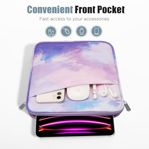 Image of TiMOVO 13 Inch Tablet Sleeve with Pocket, Watercolor Purple | For iPad Air 13 inch M3 2025, iPad Pro 13 inch /12.9 inch, Galaxy Tab S9 /S10 Plus /S9 FE+ 12.4 inch, Remarkable Paper Pro 11.8 inch