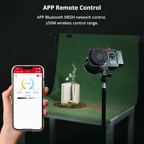 GVM LED Videolicht,100W 2700K~6800K COB Kamealicht, Dauerlicht Fotolicht, 18500Lux@1m Studiolicht mit Reflektor, 12 Szenen Fotografie Licht für Studio, Fotografie Videoaufnahmen, USB Typ C