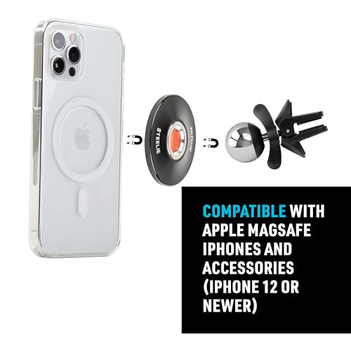 Image of Nite Ize Steelie Orbiter Plus Vent Kit - Magnetic Phone Holder for Car Ventilation - Sturdy Phone Accessories for Car - Compatible Apple MagSafe iPhones and Accessories