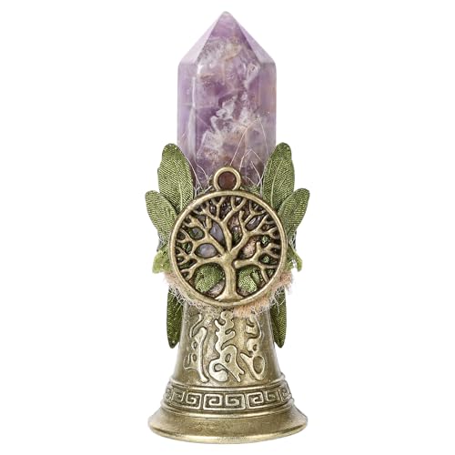 The Secret Meaning of Bells in Spirit Folklore 7 RENEMEGO Amethyst Crystal Hand Bell, Witchcraft Altar Supplies with Tree of Life Decoration, Vintage Brass Witch Bell for Energy Cleansing Meditation Wiccan Ritual Spiritual Home Decor Witch Gift