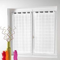 Cortinas Para Puertas De Cristal Douceur d'Intérieur 1622966 - Cortina, 2 x 60 x 120 cm, color Blanco