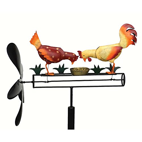 Gift Essentials Pecking Chickens Whirligig, Orange