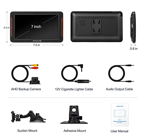 Ainavigo Portable Car Radio With Apple Carplay & Android Auto, Wireless Car Play 7'' Touch Screen Car Stereo With Bluetooth And Backup Camera, Gps Navigation, Mirror Link, Multimedia Player For Car #TOP5