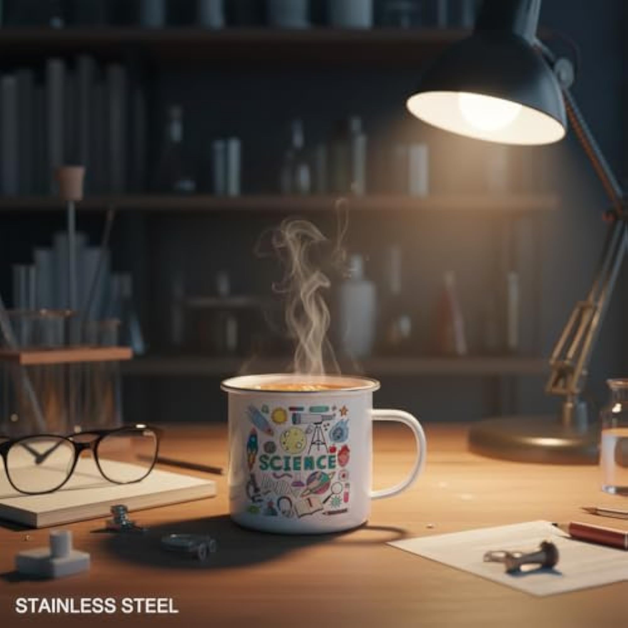 Adventure-Ready Printed Enamel Mug, Durable & Lightweight