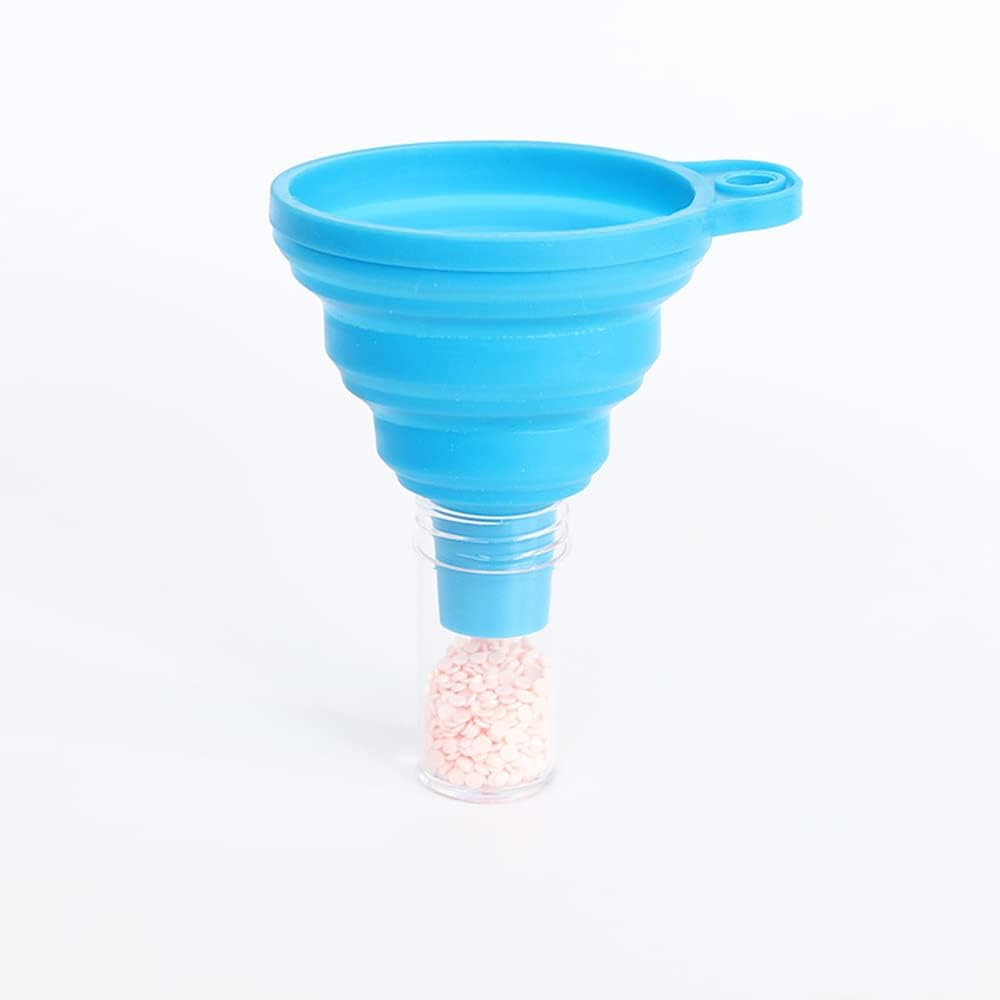 2Pcs Blue Foldable Mini Silicone Funnel Hopper Kitchen Water Filler Tool for Storage Oil Liquid Protable Collapsible Kitchen Gadgets, Nice Design Specialty Tools and Gadgets Kitchen Utensils