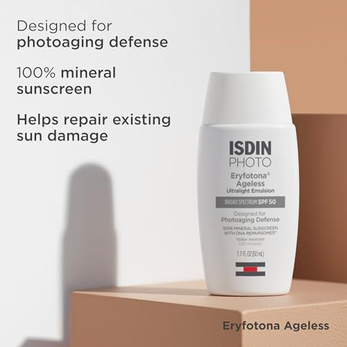 ISDIN Eryfotona Ageless Tinted Mineral Sunscreen for Face, SPF 50 Zinc Oxide Formula Helps Repair Sun Damage, 1.7 Fl.Oz. Travel-Size Tube, Water Resistant and Non-comedogenic - Image 4