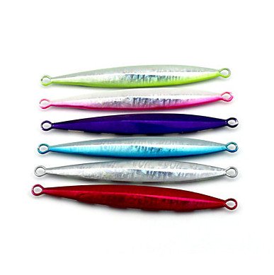 6 pcs en métal plomb appâts durs 12.3 cm 60 g Leurres de pêche Couleurs aléatoires