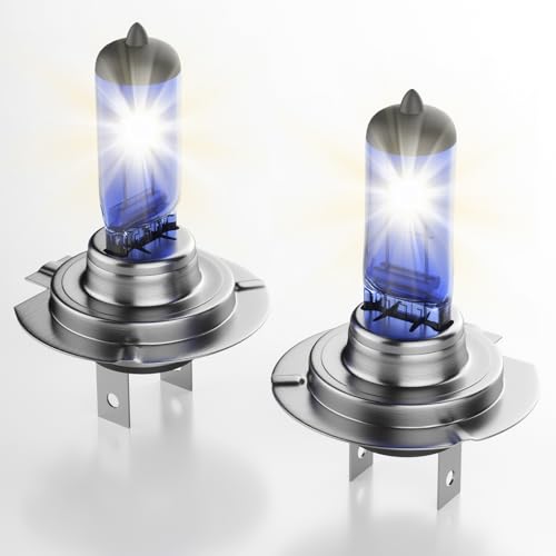 LUMYNARE H7 Halogen Headlight Bulbs, 5500K Bright White, 1800LM, 55W 12V Standard High Beam or Low Beam or Fog Light Bulbs, High Brightness Headlight Bulb for Car, Plug and Play, No Glare, 2 Pack