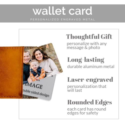 EAQ Personalized Wallet Insert, Custom Engraved Metal Card with Design, Message Card Gift for Dad, Husband, Boyfriend - Custom2