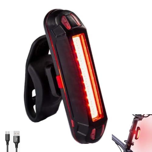 Lanterna Para Bike Traseira 5 Modos de Iluminação Recarregável USB Sinalizador Bicicleta Luz Duas Cores - ROCCAMARE