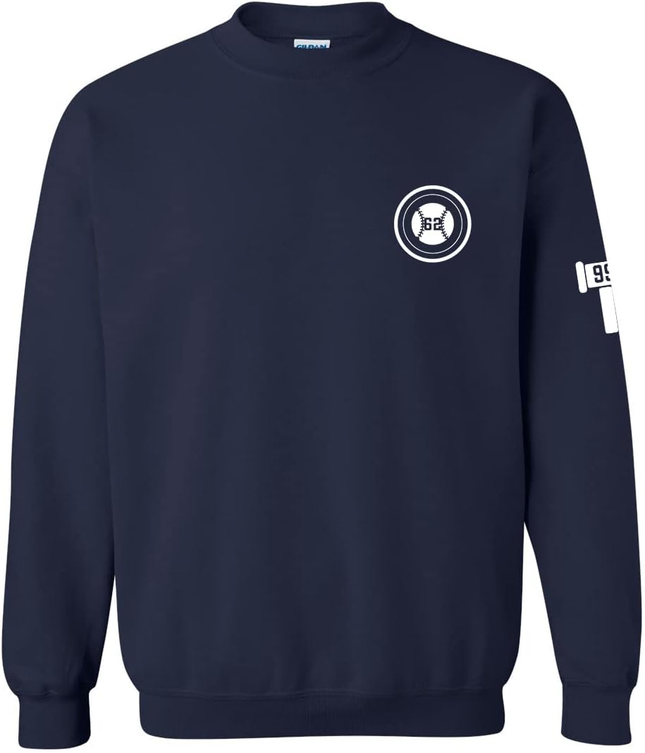 Trenz Shirt Company Baseball Number 99 Judge 62nd Homerun Tour 62 Cities Homerun Mens Crewneck Pullover Sweatshirt