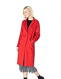 Pattentaschen Amazon-Marke: find. Mantel Damen aus leichtem Wollmix mit Oversized-Design, Rot (Red Racing Red), 40, Label: L