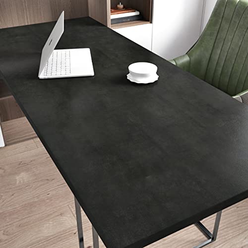 Wallercity Deep Gray Concrete Wallpaper Peel And Stick Countertops 15.7'' X 118'' Dark Grey Cement Contact Paper Vinyl Matte Textured Wall Paper Self Adhesive Removable Wallpaper For Garage Bathroom #TOP3