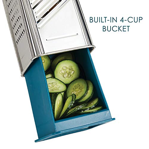 Rachael Ray Tools And Gadgets Stainless Steel Box Grater For Vegetables, Chocolate, Hard Cheeses, And More, Teal Blue #TOP2