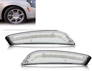 eLoveQ Clear / Smoke Lens Amber LED Front Side Marker Light Kit Compatible With 2003-2007 CADILLAC CTS/CTS-V (Clear)