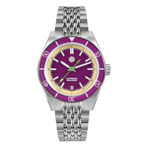 Montre mécanique de plongée San Martin SN0116B 39,5 mm saphir arc-en-ciel de prestige