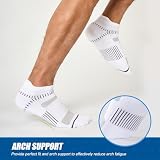 Niofind Męskie Skarpety Sportowe Do Kostek 6 Par, Amortyzujące Unisex, Bawełniane Oddychające Szybkoschnące, Do Biegania Dojazdów Pieszych Wędrówek, Klasyczne Białe