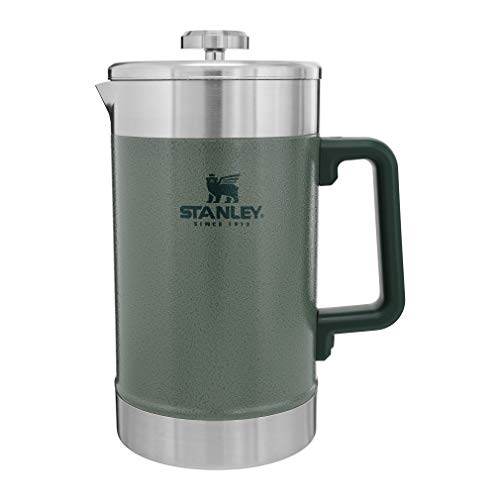 STANLEY Classic Stay-Hot French Press Coffee Maker 48 oz | 5 Minute Brew, 4 Hours Hot | Mesh Filter for Coffee Grounds | Insulated Stainless Steel French Press | BPA-Free | Hammertone Green by STANLEY - Used condition - US$65.81