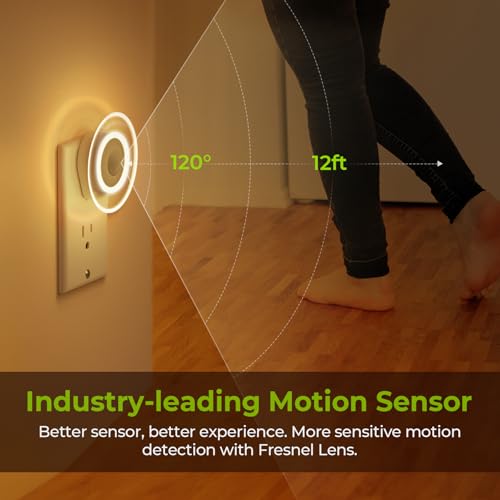 image for AUVON Sun-Glow Motion Sensor Night Light, Adjustable LED Night Lights 