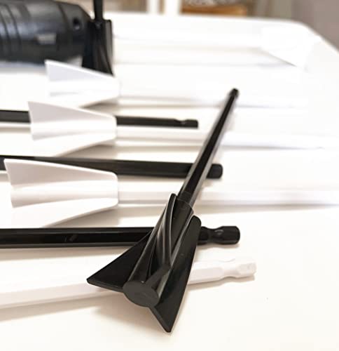 Resin Mixer Epoxy Mixer Paddles,10 PCS Drill Mixing Attachment,Reusable Paint Mixer for Drill,Epoxy drill paddles drill mixer Drill Attachment Paint Stirrers Epoxy Stirrer-Black+White - Thumbnail 3