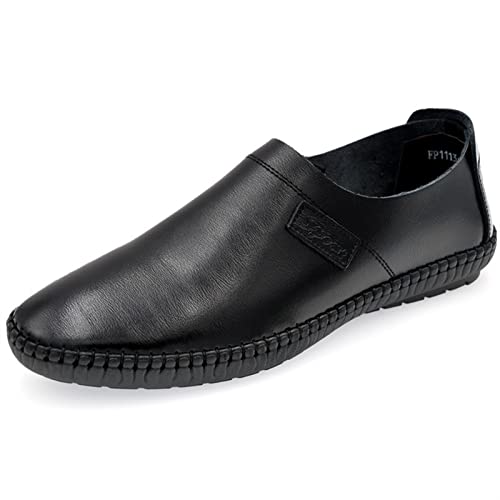 Loafers for Men Round Toe Genuine Leather Anti-Slip Flexible Lightweight Casual Party Slip-on2