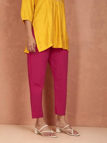Image of TWIN BIRDS Women Cotton Kurti Pants | Straight Fit Ethnic Daily Trousers