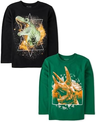 The Children's Place Boys Animals,Cars Short Sleeve Graphic T-Shirts,3 Pack
