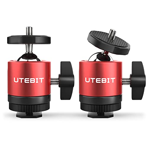UTEBIT Mini statyw z Ball Head 360° kulowy i adapterem do lampa błyskowej, 2 sztuki