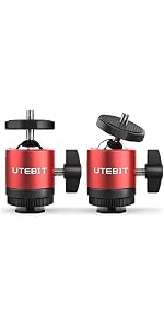Mini Kugelkopf-Statividapter – 360° Drehbar, 1/4 Zoll Gewinde, Für Kamera, Licht & Projektor