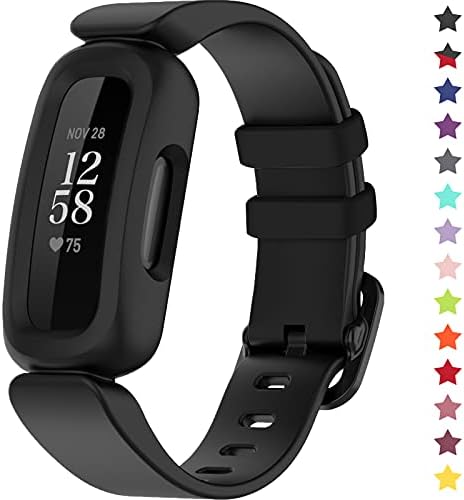 Bands Compatible with Fitbit Ace 3 for Kids, Soft Silicone Waterproof Bracelet Accessories Sports Watch Strap Replacement for Fitbit Ace 3 Boys Girls (Black)