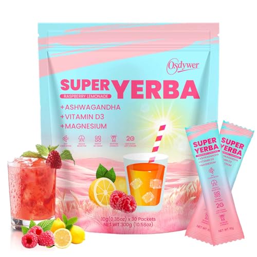 Super Yerba, Super Yerba Packets, Raspberry Lemonade Flavor, 3-In-1 Super Drink Mix - 30 Servings