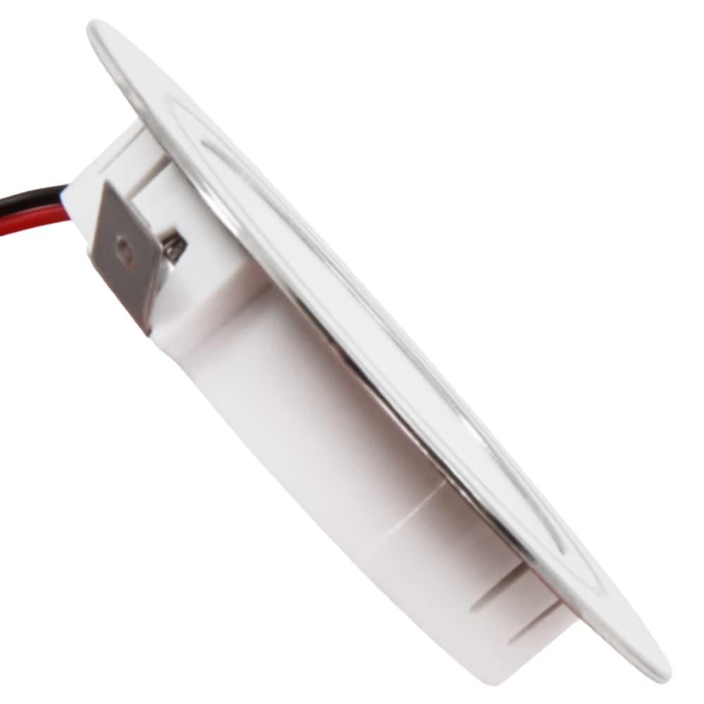 5er Set LED Möbel Einbaustrahler 12V ultra flach 2.4W Einbauleuchten Mira 190lm mit LED Trafo und 230V Zuleitung 4000k Neutralweiß Lochausschnitt: 58 bis 60mm Silber Plug and Play Spots