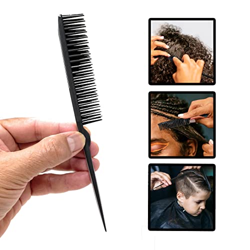 Allegro Combs 60 Parting Three Row Combs Salon Hairstylist Hairdresser Detangle Combs For Natural Hair And Wigs For Curly Hair Made In The Usa 2 Pcs. (Black) #TOP6