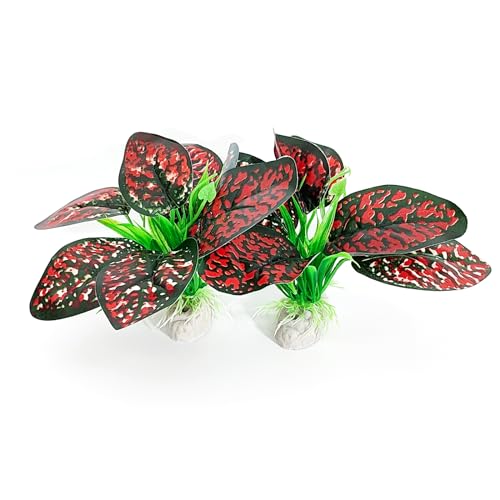Vtapliea 2PCS Aquarium Plastic Plants Artificial