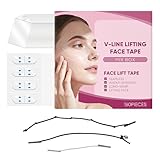160 Stück Face Lifting Tape, Anti Falten Pflaster zur Straffung & Glättung, Unsichtbare Faltenpflaster für Gesicht, Stirn, Augen & Mund, Über Nacht Anwendung, Silikon Face Tape mit 3 Zugbändern
