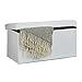 Relaxdays Cassapanca Contenitore, Pouf Pieghevole in Similpelle, HxLxP 38 x 76 x 38 cm, Panca con Coperchio, Bianco immagine