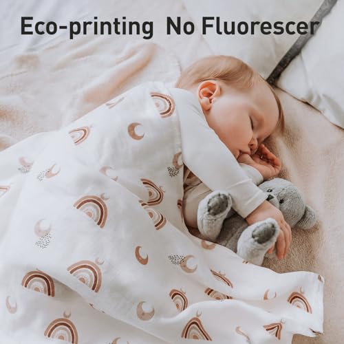 GLLQUEN Musselintücher für Babys, 6 Stück Spucktücher aus Baumwolle 70 cm x 70 cm, saugfähig und atmungsaktiv und ideal zum Reinigen, Abwischen und Abdecken von Neugeborenen 3