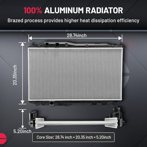 Image of BDFHYK CU2926 Aluminum Radiator for Honda Civic 2006-2011, for Acura CSX 2006-2011, 1.8L 2.0L, 16mm Core, Replaces 2926