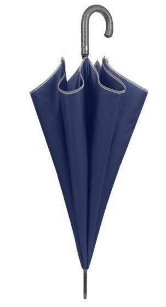 PERLETTI Parapluie pour Homme Golf 69 cm Automatique Light avec Bords réfléchissants courbés Coupe-Vent en Microfibre pour Camping et randonnée Bleu Taille Unique