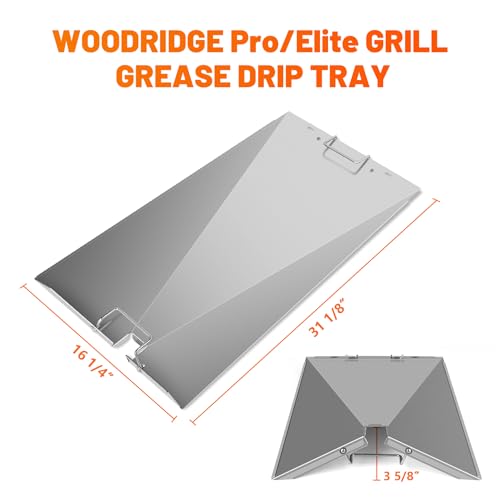 Drip Tray Heat Baffle Replacement for Traeger Woodridge Pro/Elite Pellet Grill,Stainless Steel Grill Grease Drip Pan Compatible With Traeger Drip Tray Liner BAC818 for Traeger Grills Accessories by FlameDuty - Image 2