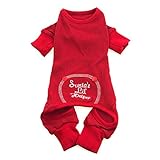 DOGGIE DESIGN Santa's Lil Helper Embroidered Pajamas for Dogs, Large