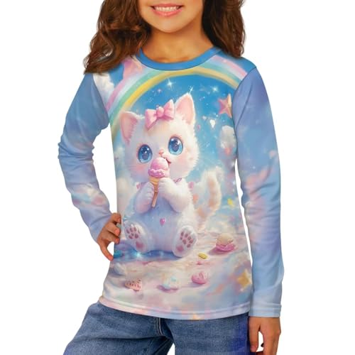 Image of Kids Long Sleeve Shirts for Girls 3-16 Year Old Cute Clothes for Teen Girls Casual Workout Tops