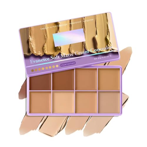 Paleta Corrector En Crema 8 Tonos, Cobertura Total Mate, Resistente Al Agua Y Larga Duración, Corrige Ojeras E Imperfecciones, Ilumina Y Contornea Todo Tipo De Piel. (#2)