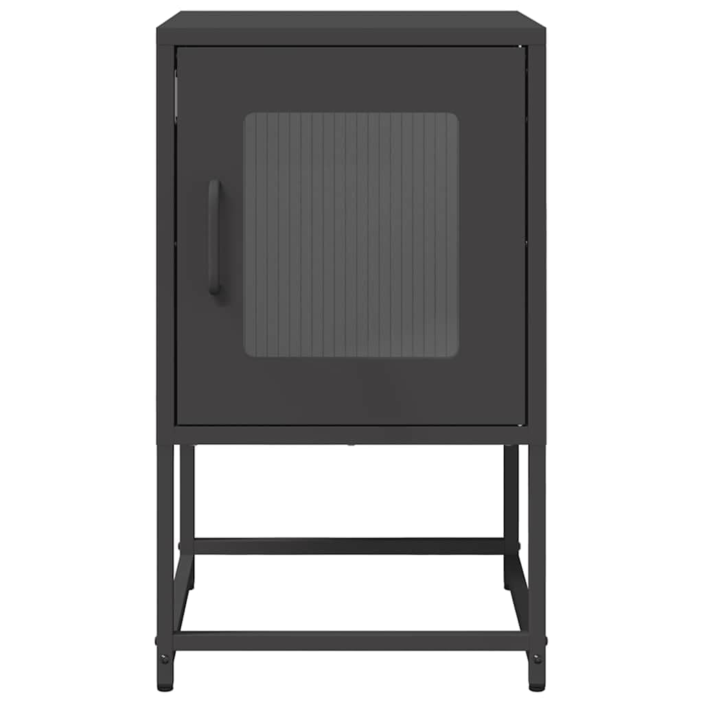 vidaXL Table de Chevet Noir 36x39x60,5 cm Acier laminé à Froid