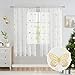 Jubilantex Butterfly White Sheer Curtain Panels for Kids Nursery Girl, Gold Print Toddler Linen Textured Voile Rustic Rod Pocket Drapes 63 Inch for Farmhouse, Living Room, Bedroom, 2 Panels