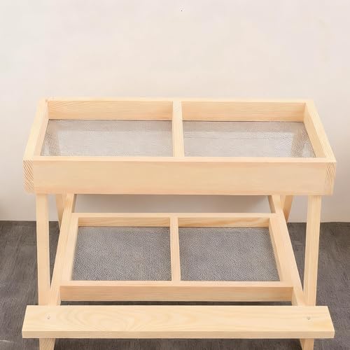 Table coq double couche mangeoire en bois faite à la main extérieur - 8