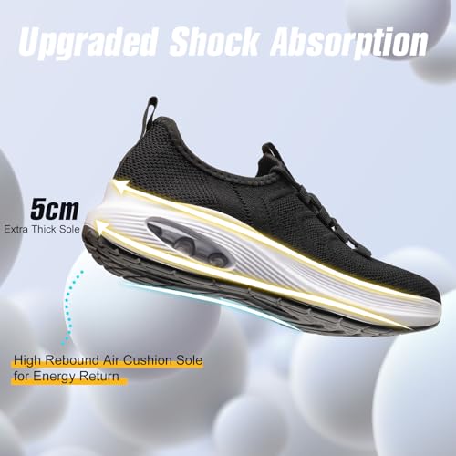 Image of Wide Toe Box Shoes Women Extra Wide Width Sneakers Air Cushion Road Running Shoes Ultra Light Tennis Gym Workout Training Shoes Breathable Walking Shoes with Arch Support