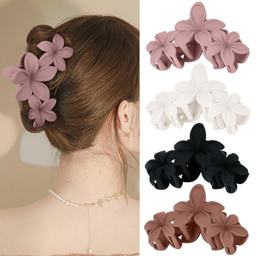 Ondder 4 Pcs Large Matte Non-Slip Claw Hair Clips for Thick Hair - Strong Hold Jaw Clips and Accessories for Women & Girls